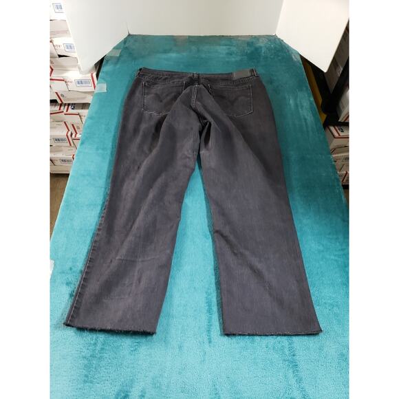Levis 505 Jeans Size 14 Womens Black Pants Ladies Mid Rise Straight Cropped - Picture 11 of 15